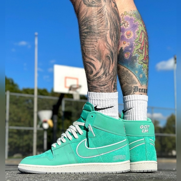 NIKE CORPORATE X JORDAN AIR SHIP GOT EM SNEAKERS LIGHT MENTA Sz 6 M - Picture 3 of 16